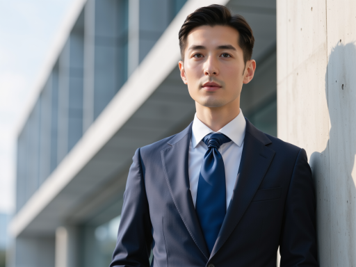 三十五岁左右男性教师头像，穿正装，表情严肃认真，背景简洁，明亮自然光